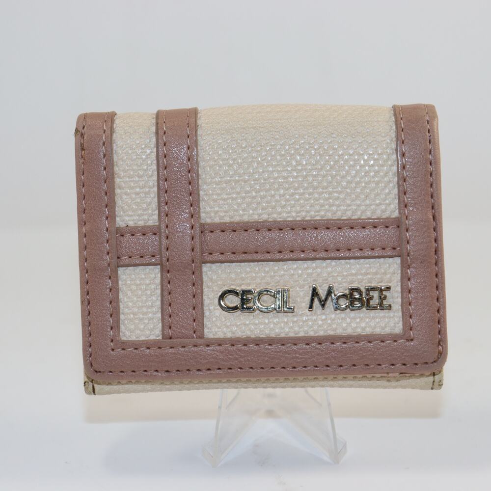 Cecil McBee Blush Pink & Cream Trifold Wallet |‎ Small Compact Style